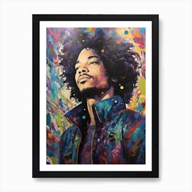 Jimi Hendrix Abstract Portrait 11 Art Print