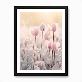 Frosty Botanical Cyclamen 4 Art Print