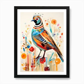Bird Painting Collage Partridge 1 Art Print