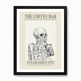 Skeleton Coffee Poster Art Print