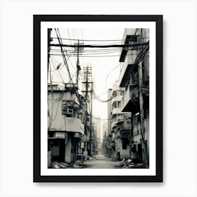 Bangkok, Thailand, Black And White Old Photo 1 Art Print
