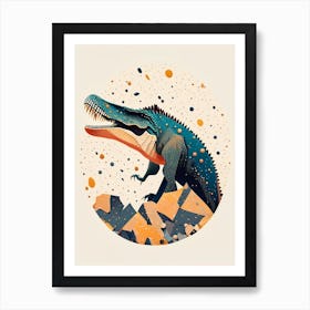 Spinosaurus Terrazzo Style Dinosaur Art Print