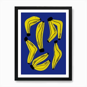 Bananas Blue Art Print