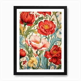 Floral Wallpaper 1 Art Print