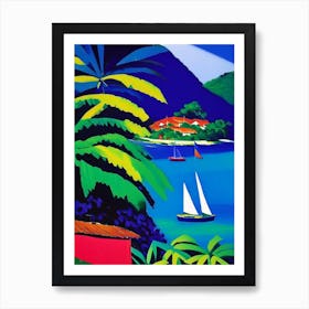 Angra Dos Reis Brazil Colourful Painting Tropical Destination Art Print