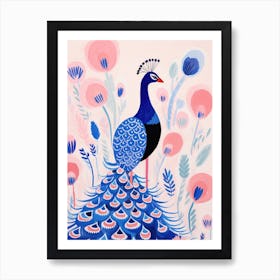 Playful Illustration Of Peacock For Kids Room 2 Art Print