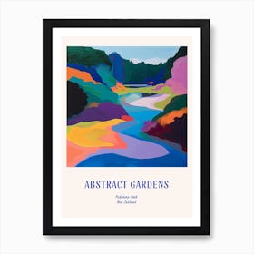 Colourful Gardens Pukekura Park New Zealand Blue Poster Art Print