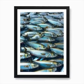 Funny Portrait Sardines Cool Art Print