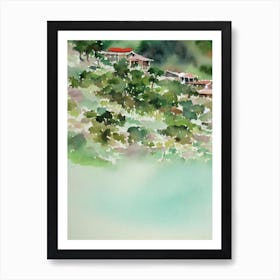Baliem Valley Indonesia Watercolour Tropical Destination Art Print