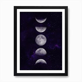 Cosmic Canvas - Moon Phases 1 Art Print