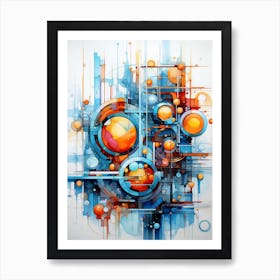 Techno Abstract Painting V4 Art Print