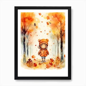 Cute Autumn Fall Scene 46 Art Print