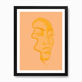 Orange Femme Portrait Art Print