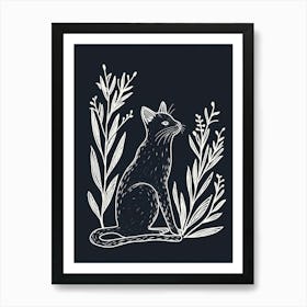 Australian Mist Cat Minimalist Illustration 2 Art Print