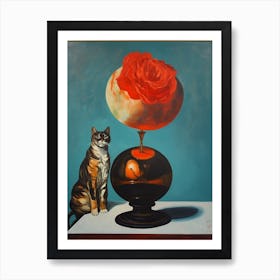 Amaryllis With A Cat 4 Dali Surrealism Style Art Print
