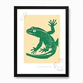 Blue African Fat Tailed Gecko Bold Block 1 Poster Art Print