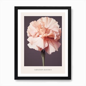 Floral Illustration Carnation Dianthus 3 Poster Art Print