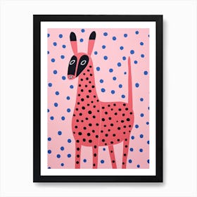 Pink Polka Dot Antelope 2 Art Print