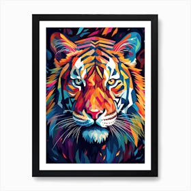 Tiger Art In Cubistic Style 3 Art Print
