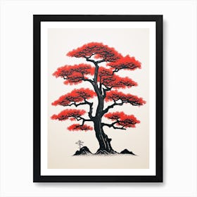 Bonsai Tree 5 Vintage Poster Art Print