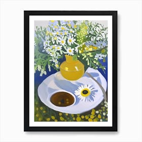 Chamomile Spices And Herbs Oil Painting Art Print