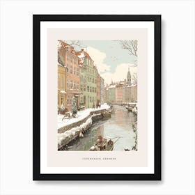 Vintage Winter Poster Copenhagen Denmark 1 Art Print