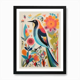 Colourful Scandi Bird Swallow 1 Art Print