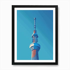 Tokyo Skytree 2 Colourful Illustration Art Print