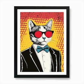 Super Cool Cat Illustration Pop 16 Art Print