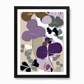 Violets Wildflower Modern Muted Colours 2 Art Print