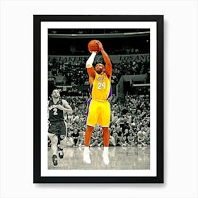 Kobe Bryant Of The Los Angeles Lakers Shoots A Jump Shot During The Game Against The Memphis Grizzlies Art Print