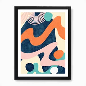 Retro Waves Art Print