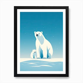 Frosty Kinship; Polar Bear Family Oil Painting Art Print