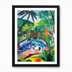 Painting Of A Dog In Eden Project, United Kingdom In The Style Of Matisse 01 Art Print