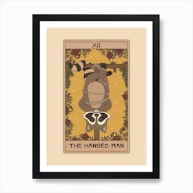 The Hanged Man  Raccoons Tarot Art Print