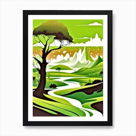 Green Landscape Art Print