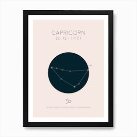 Capricorn Star Sign In Light Art Print