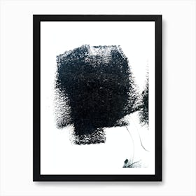 'Black And White' . Abstract black paint background. Art Print