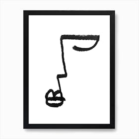 One Line Face Drawing Art Print