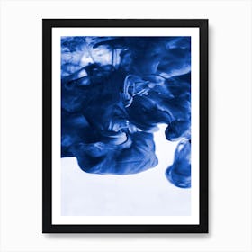 Blue Ink Art Print