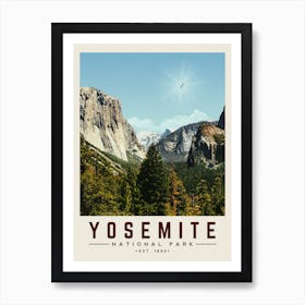 Yosemite El Capitan Minimalist Travel Poster Art Print