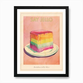 Rainbow Jelly Slice Retro Illustration Poster Art Print