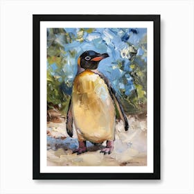 Adlie Penguin Fernandina Island Oil Painting 1 Art Print