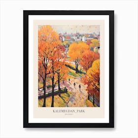 Autumn City Park Painting Kalemegdan Park Belgrade Serbia 1 Poster Art Print