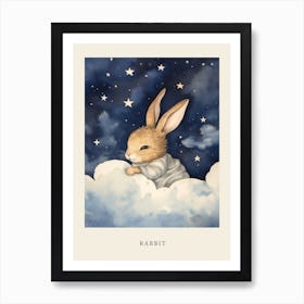 Baby Rabbit 1 Sleeping In The Clouds Nursery Poster Art Print
