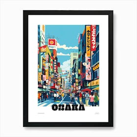 Dotonbori Osaka 1 Colourful Illustration Poster Art Print