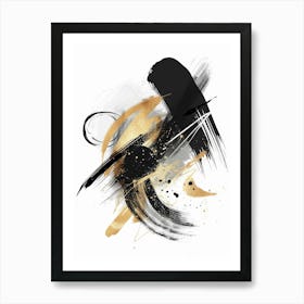 Abstract Black And Gold Painting 56 Art Print