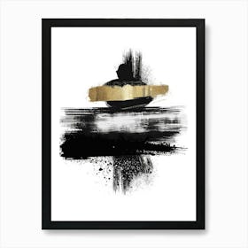 Abstract Black And Gold Painting 21 Art Print