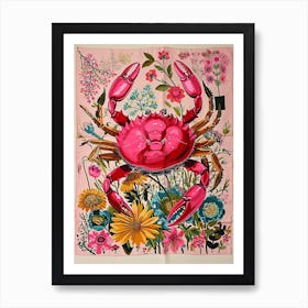 Floral Animal Painting Crab 4 Art Print