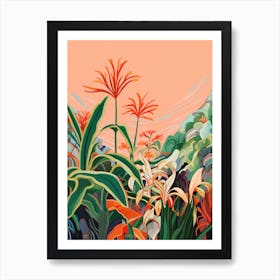 Boho Plant Painting Spider Plant 2 Art Print